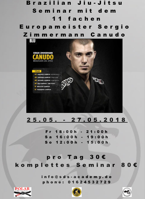 Brazilian Jiu-Jitsu Seminar mit dem elffachen Europameister Sergio Zimmermann Canudo